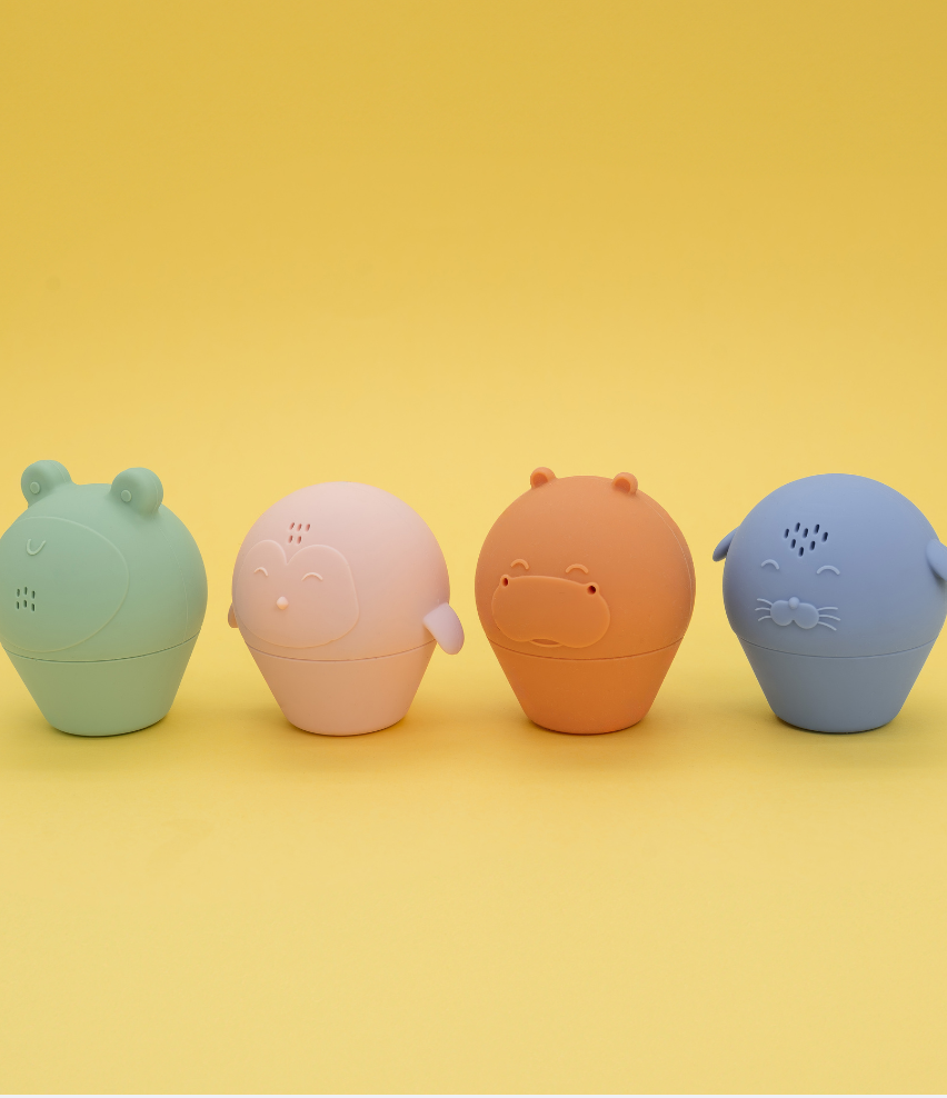 Set van 4 siliconen badsproeiers