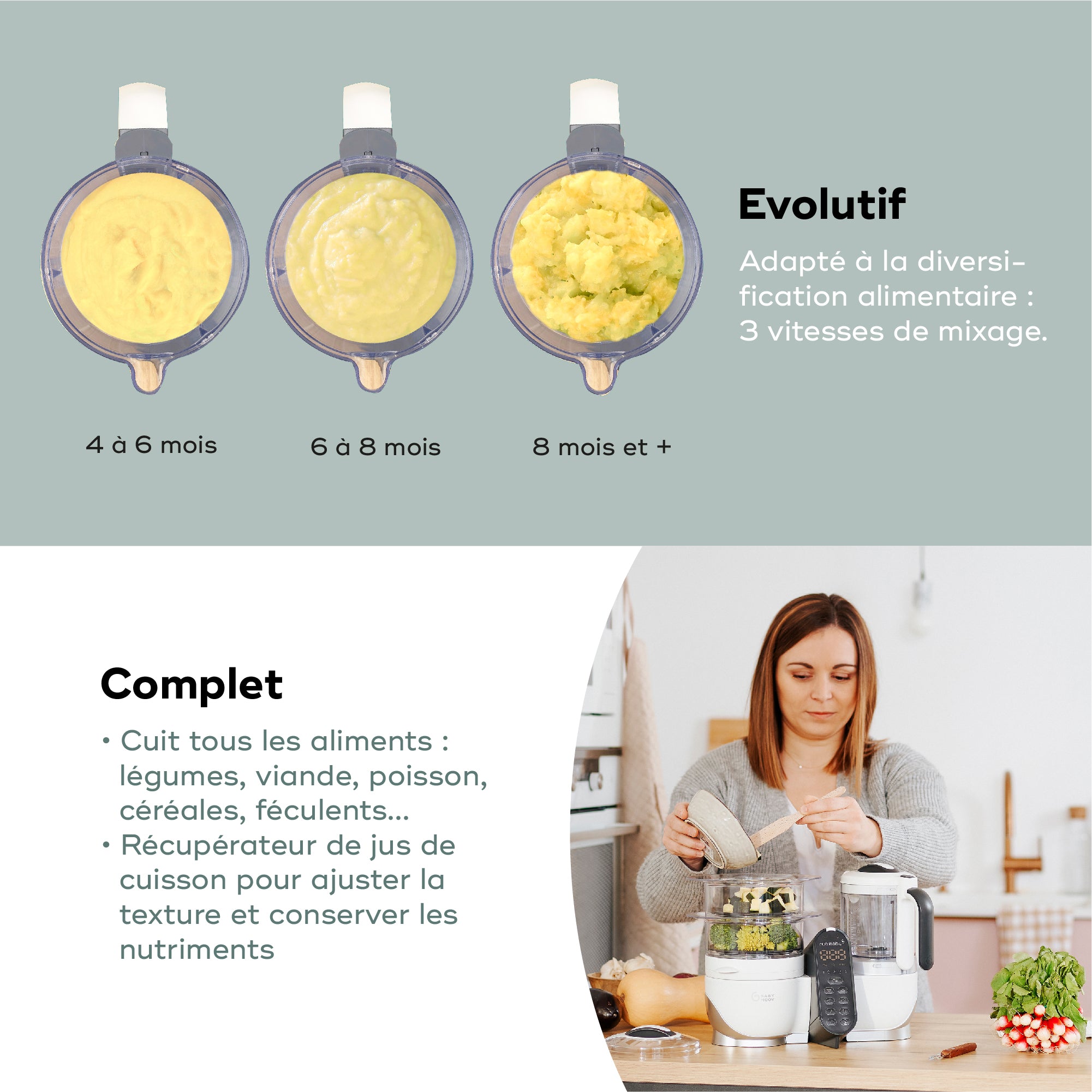 Nutribaby(+) Loft White + 3 babybols en 2 lepels GRATIS