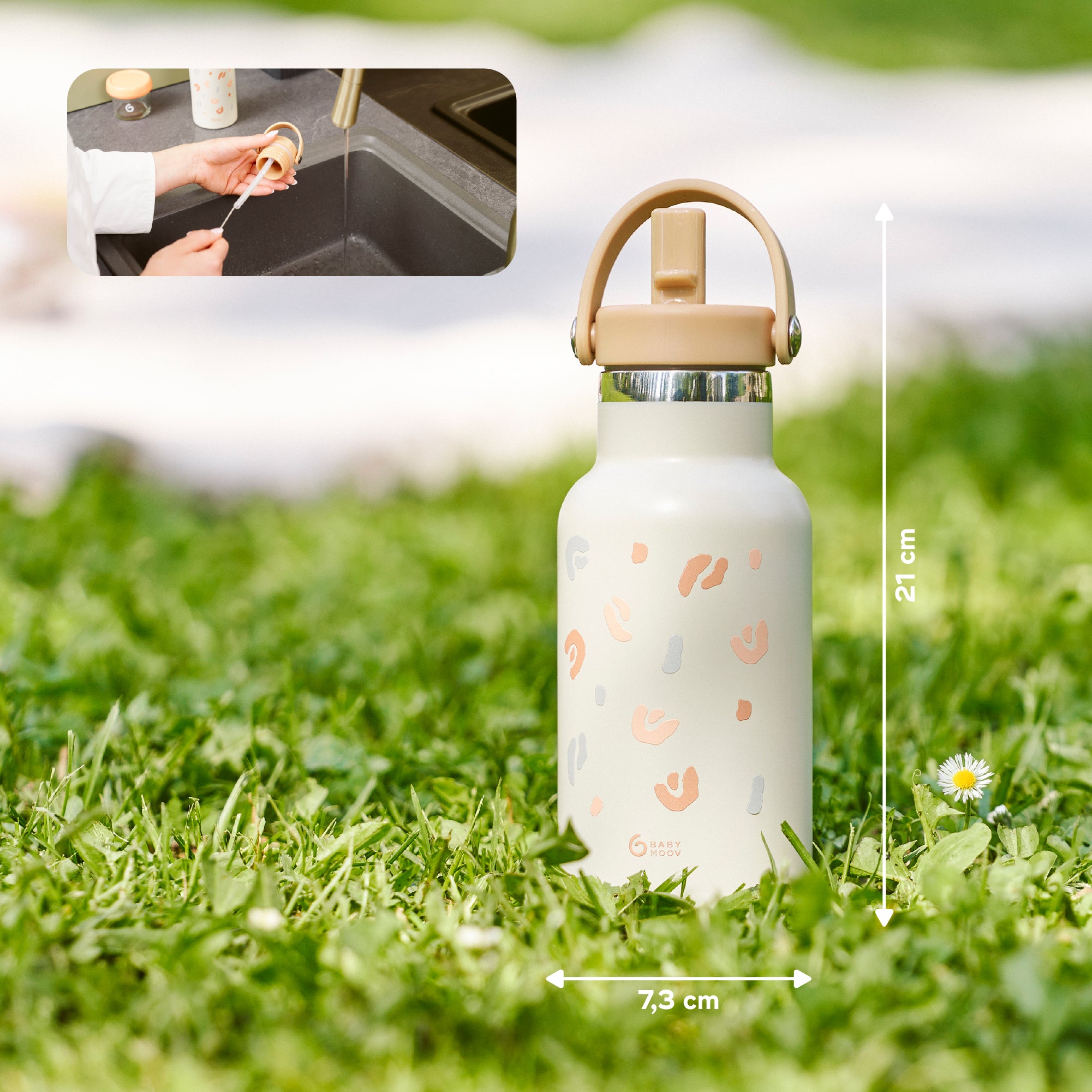 Babymoov Little Explorer Ivory – Geïsoleerde roestvrijstalen kinderfles