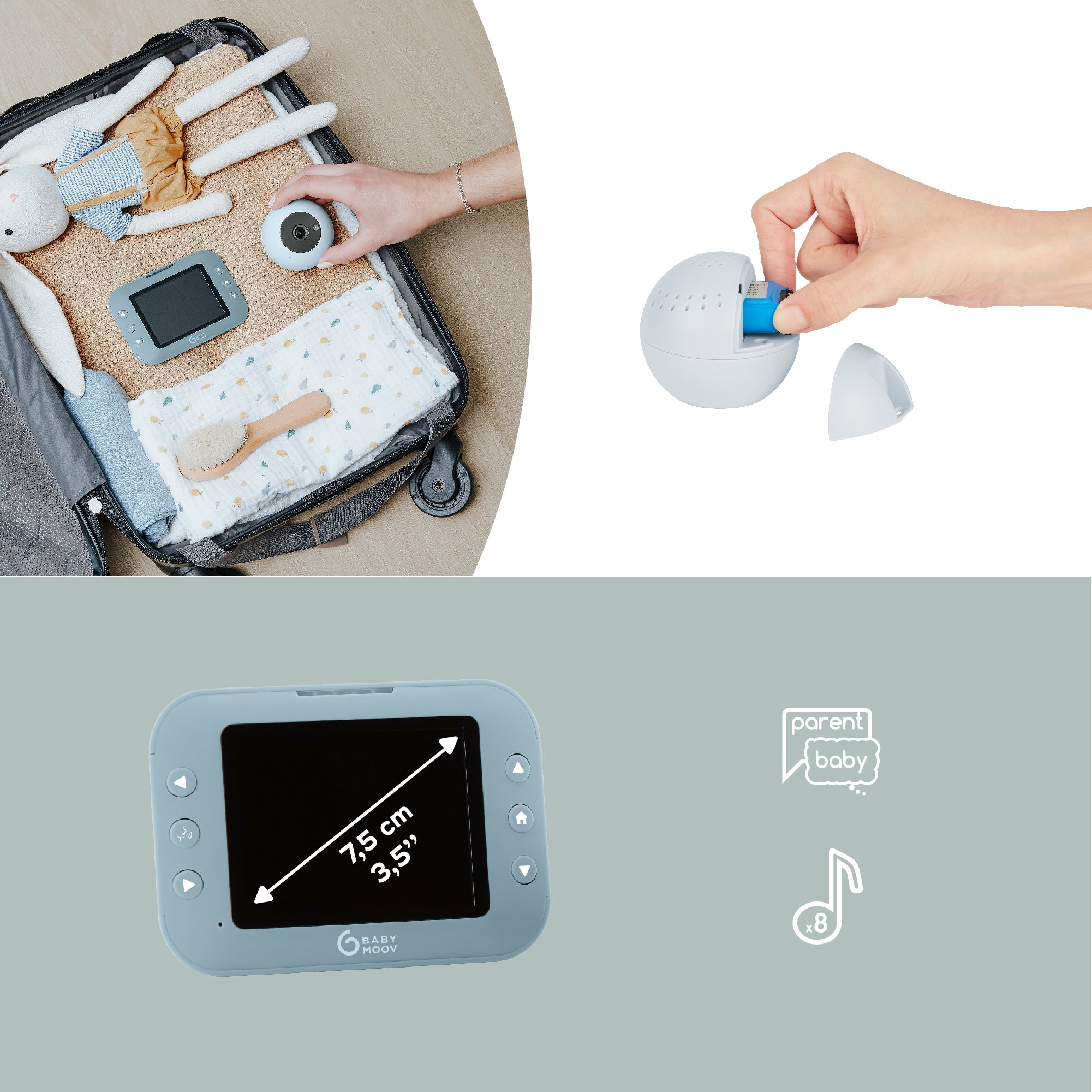 Draagbare videobabyfoon - YOO-roll