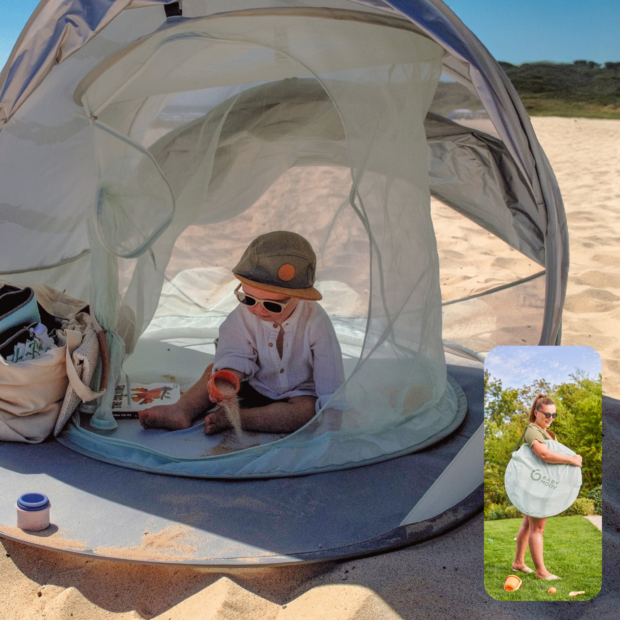 Anti-UV koeltent voor baby's Moov & Protect
