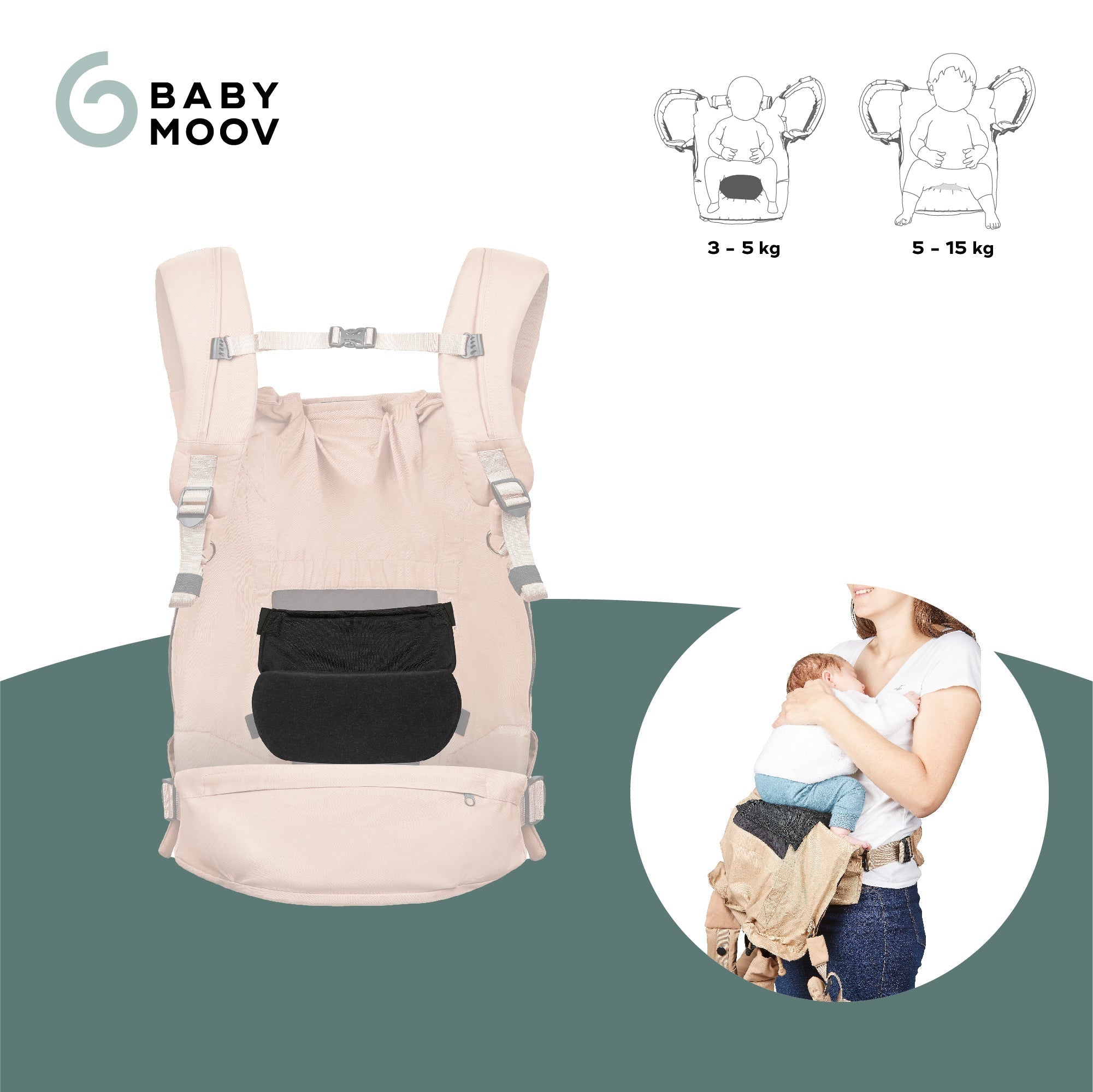 newborn verkleiner voor schaalbare draagzak Moov&amp;Boost