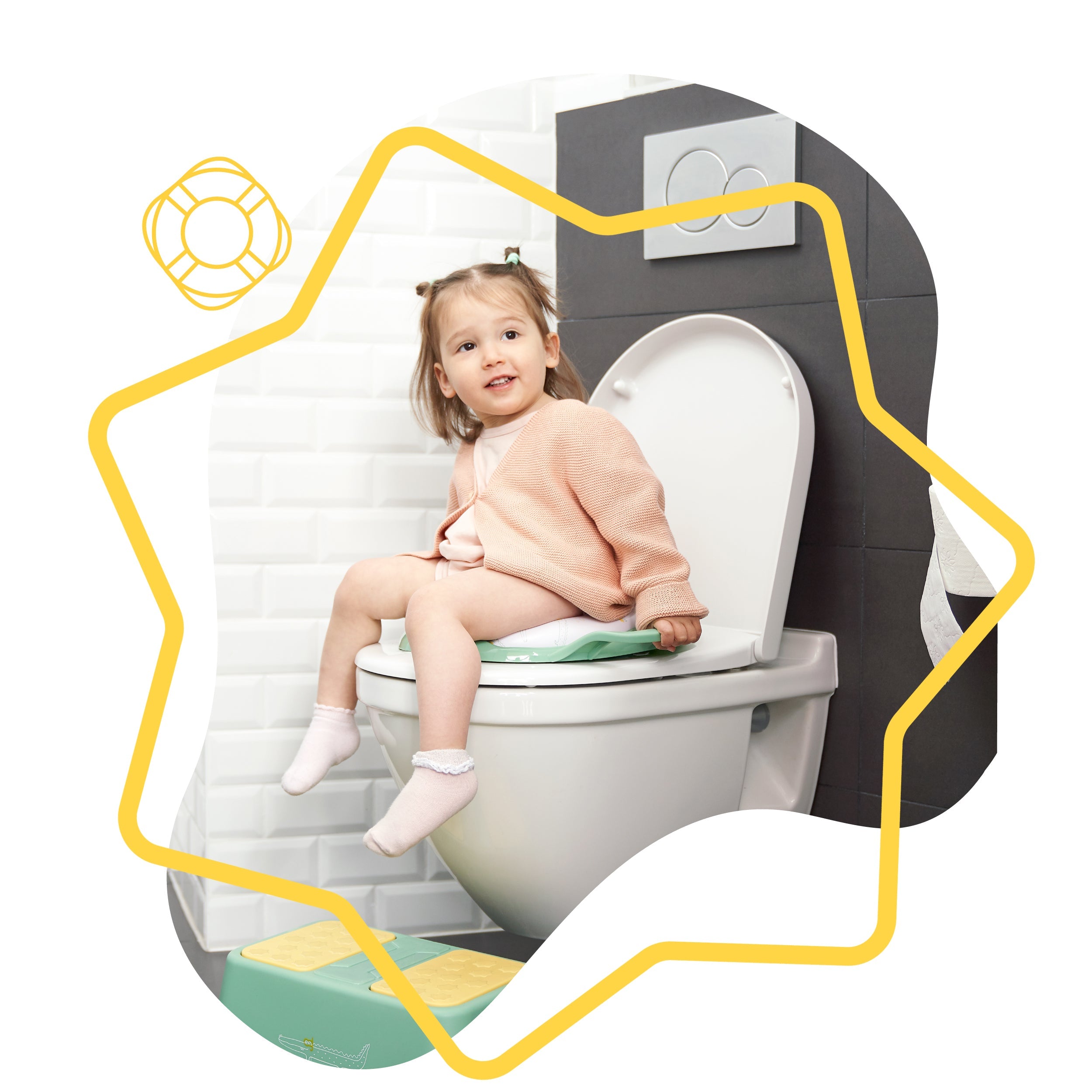 Comfort toilettrainer met handgrepen