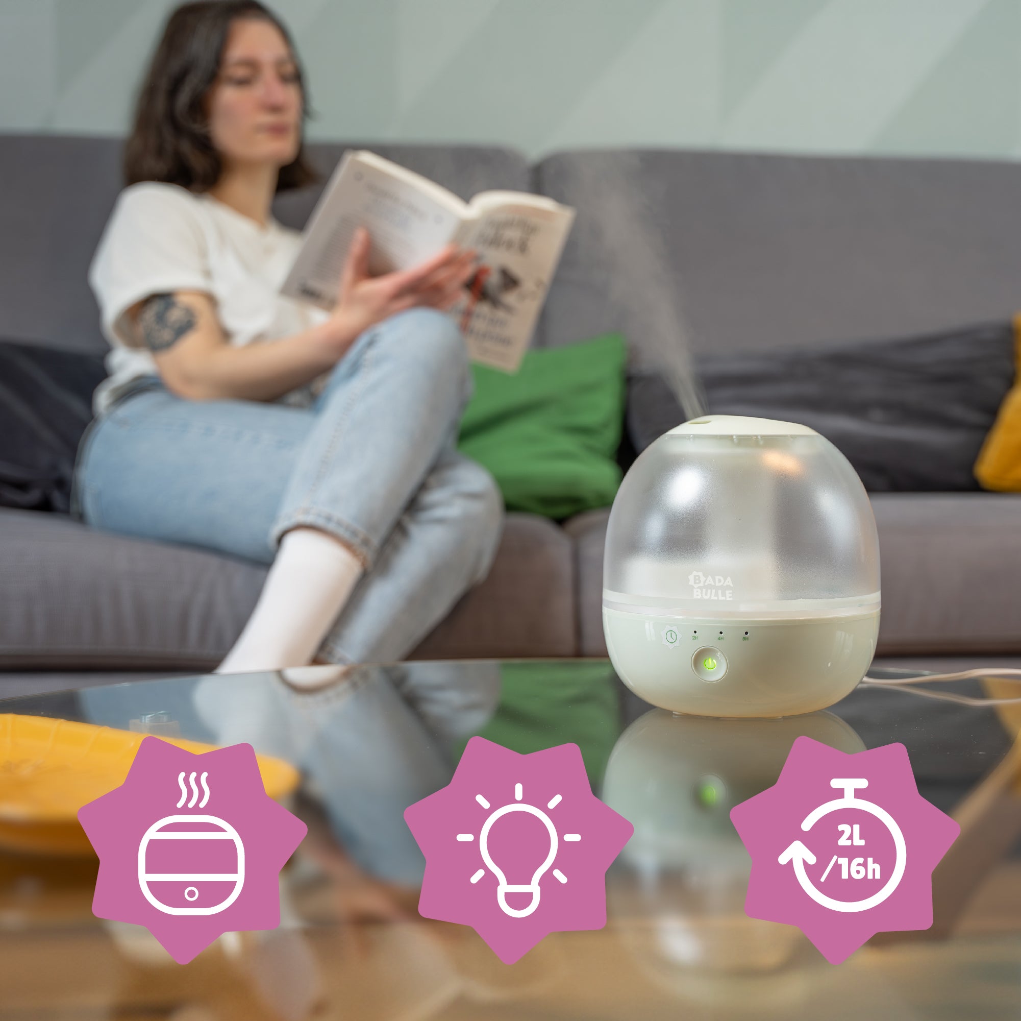 Bubble luchtbevochtiger - nachtlampje