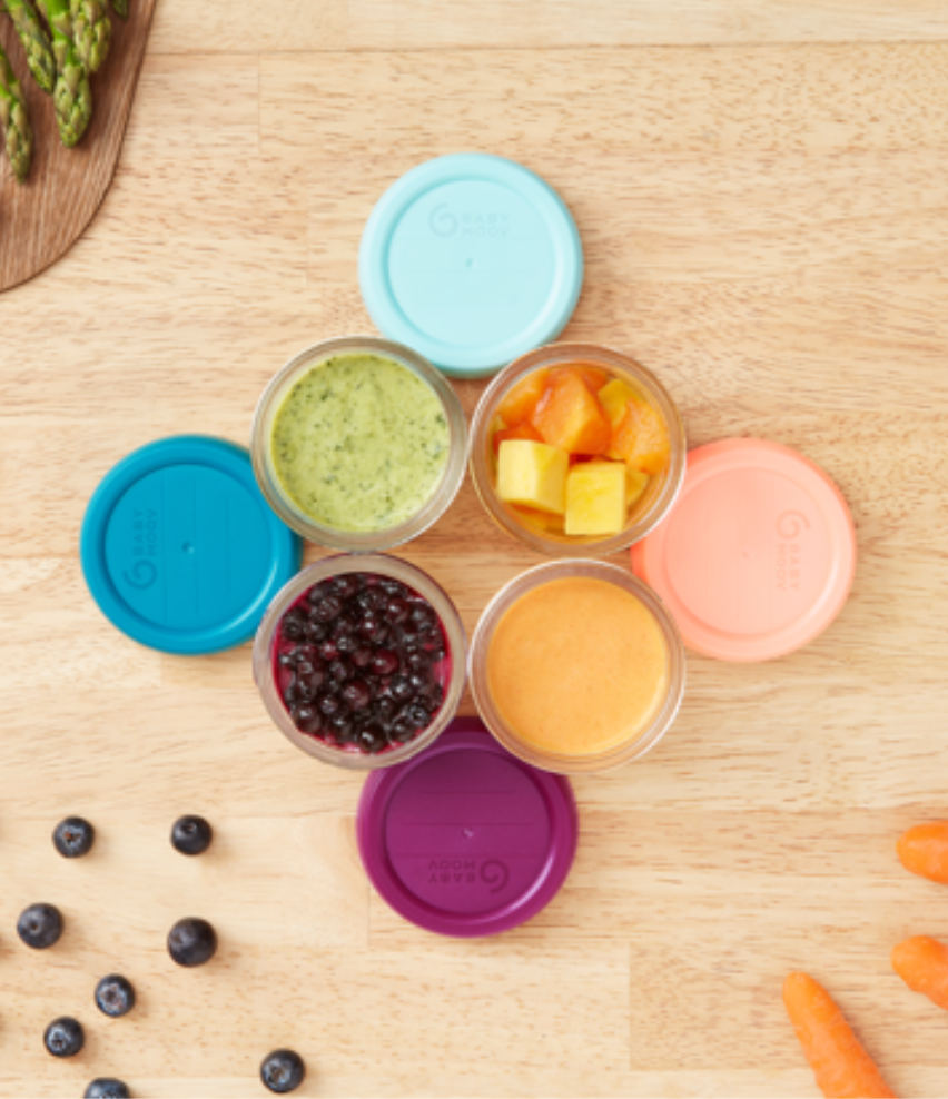 Set van 8 glazen babyschaaltjes