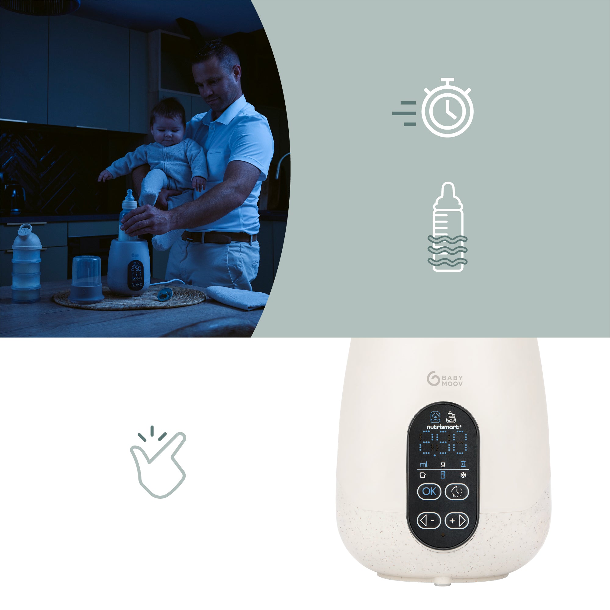 Flessenwarmer en Sterilisator NutriSmart+ - Babymoov